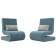 Кресло Волна (2 шт.) Велюр Seven 113 бирюзовый;Seven 17 серый