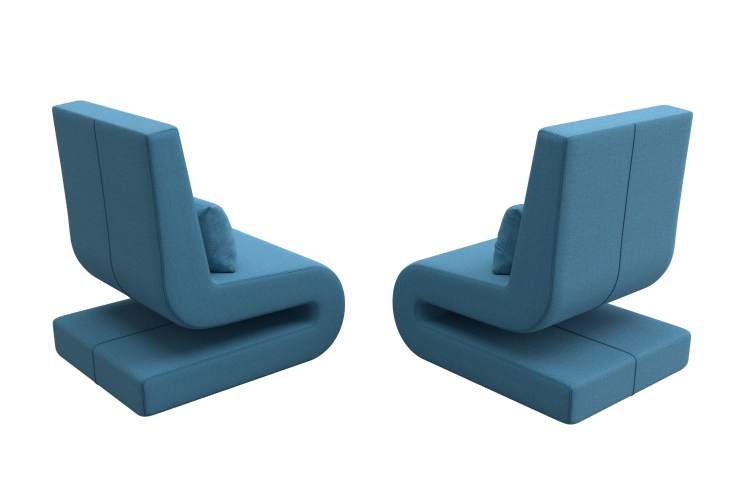 Кресло Волна (2 шт.) Рогожка Амур 10 голубой-4