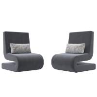Кресло Волна (2 шт.) Велюр SEVEN 17 серый