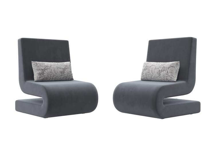 Кресло Волна (2 шт.) Велюр SEVEN 17 серый