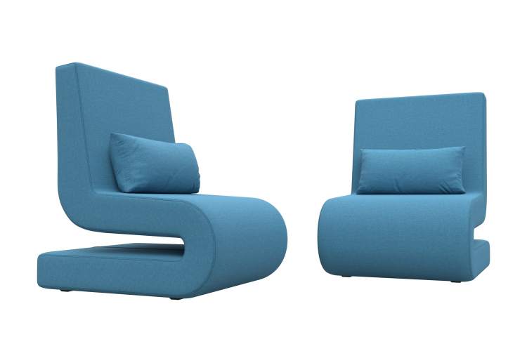 Кресло Волна (2 шт.) Рогожка Амур 10 голубой-2