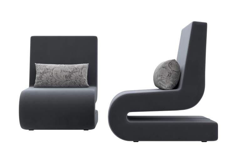 Кресло Волна (2 шт.) Велюр SEVEN 17 серый-1