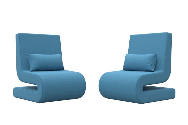 Кресло Волна (2 шт.) Рогожка Амур 10 голубой