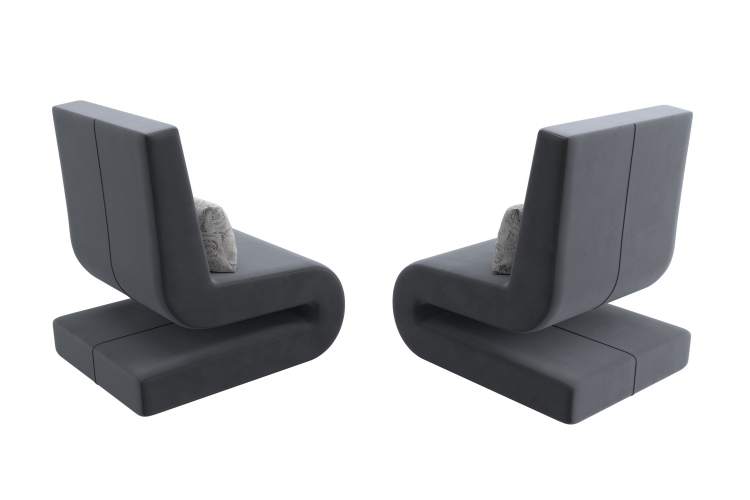 Кресло Волна (2 шт.) Велюр SEVEN 17 серый-4