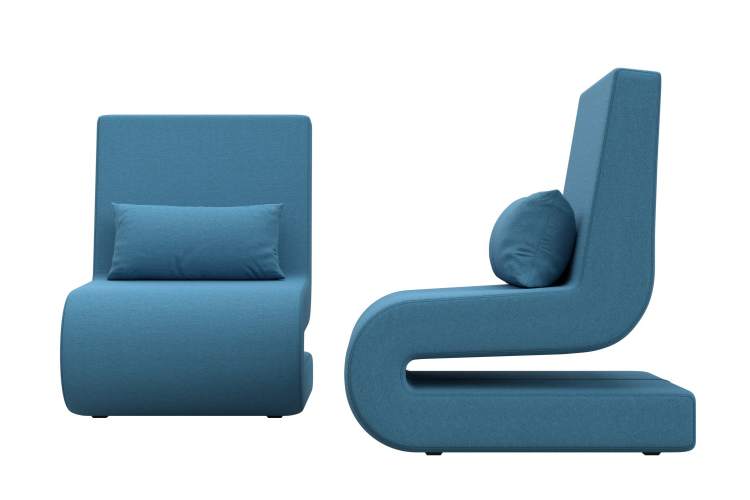 Кресло Волна (2 шт.) Рогожка Амур 10 голубой-1