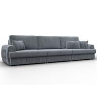 Диван прямой Лига-057 НПБ Лонг Велюр TOWER 10 серый