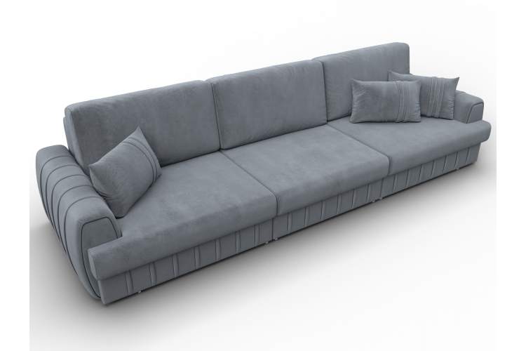 Диван прямой Лига-057 НПБ Лонг Велюр TOWER 10 серый-5