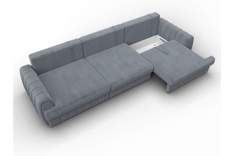 Диван прямой Лига-057 НПБ Лонг Велюр TOWER 10 серый-6