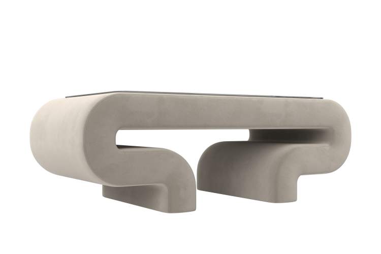 Стол Волна Микровельвет Бежевый