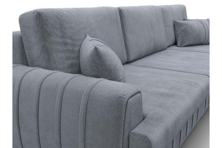 Диван прямой Лига-057 НПБ Лонг Велюр TOWER 10 серый-3