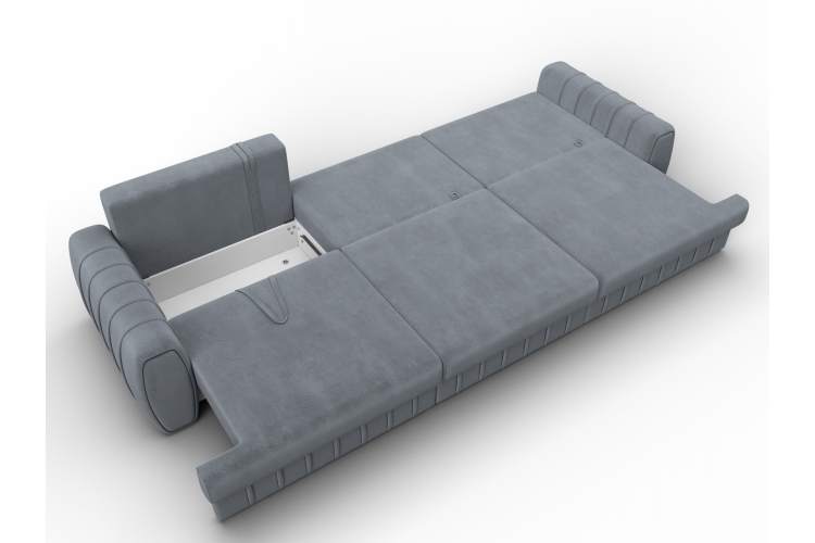 Диван прямой Лига-057 НПБ Лонг Велюр TOWER 10 серый-8