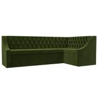 Диван кухонный угловой Мерлин правый угол Микровельвет Зеленый