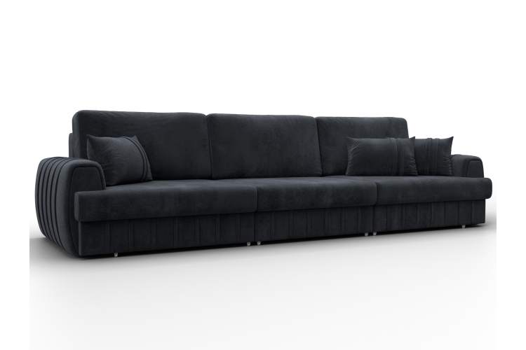 Диван прямой Лига-057 НПБ Лонг Велюр TOWER 11 темно-серый