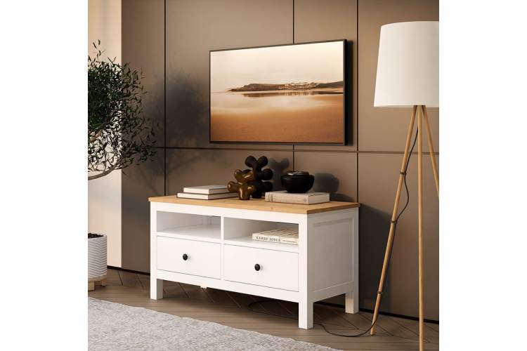 ТВ-тумба КЫМОР 124 Белый/Светло-коричневый-3