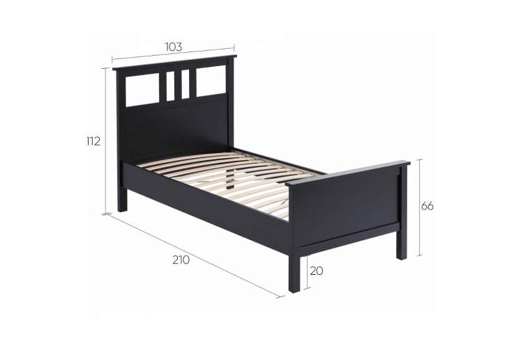 Кровать КЫМОР 90x200 Черный-13