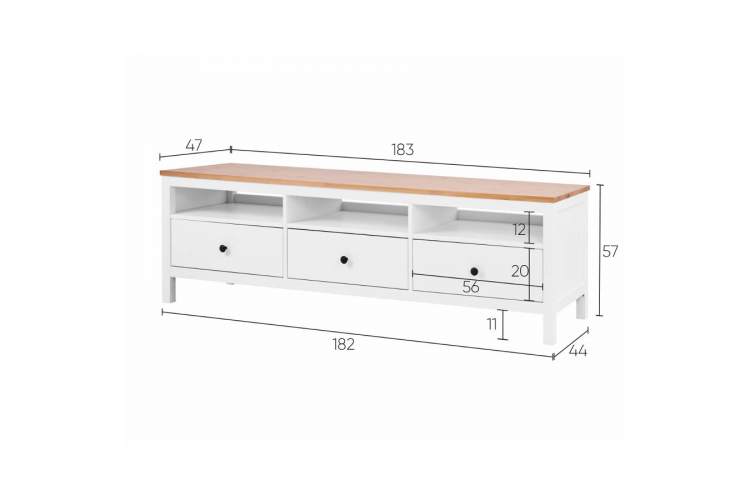 ТВ-тумба КЫМОР 183 Белый/Светло-коричневый-10