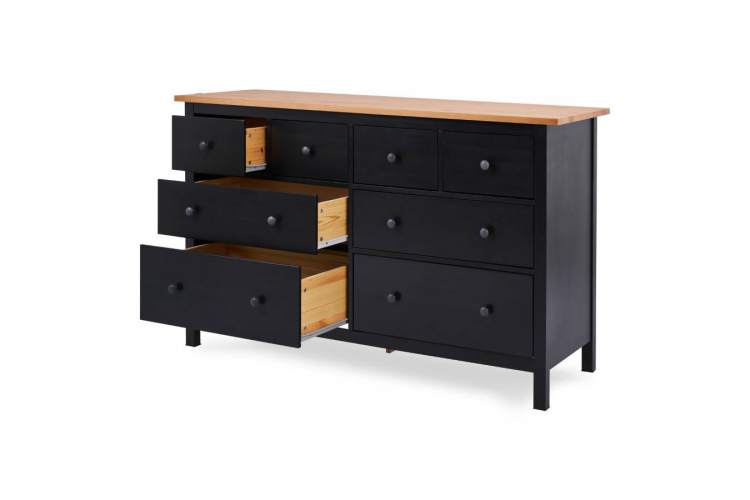 Комод КЫМОР 8 ящиков Черный/Светло-коричневый-2