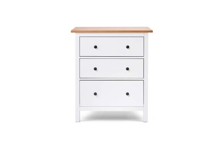 Комод КЫМОР 3 ящика МИНИ Белый/Светло-коричневый-1