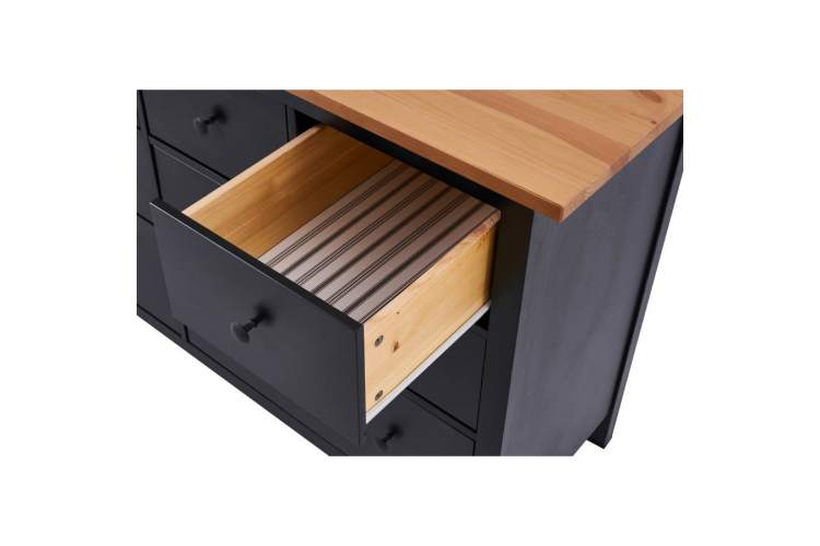 Комод КЫМОР 8 ящиков Черный/Светло-коричневый-3