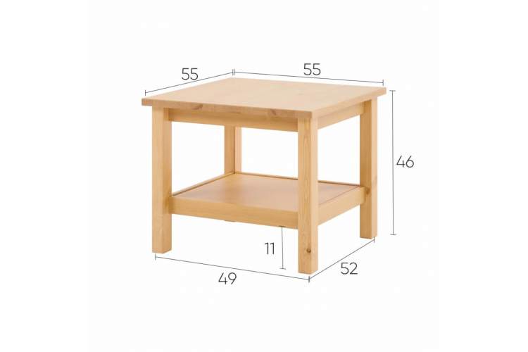 Журнальный стол КЫМОР 55х55 Светло-коричневый-9