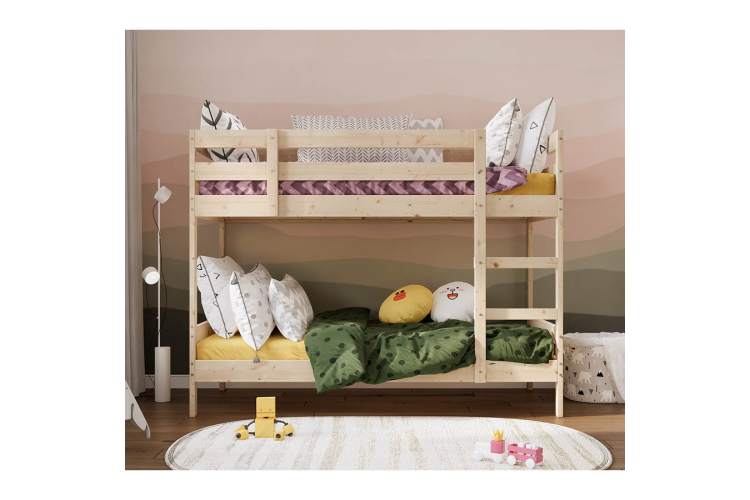 Двухъярусная кровать ИКЕА деревянная ОШ 90x200 Без отделки-2