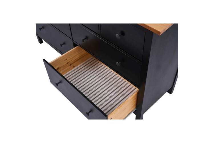 Комод КЫМОР 8 ящиков Черный/Светло-коричневый-5