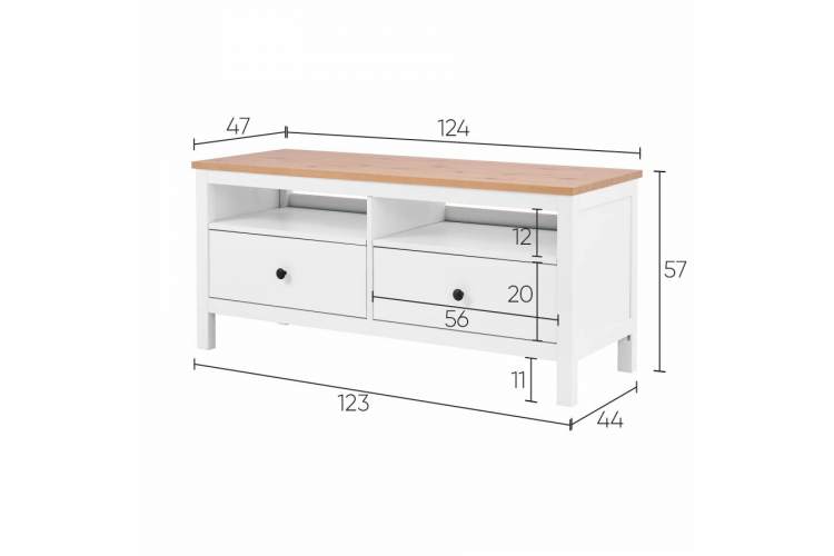 ТВ-тумба КЫМОР 124 Белый/Светло-коричневый-10