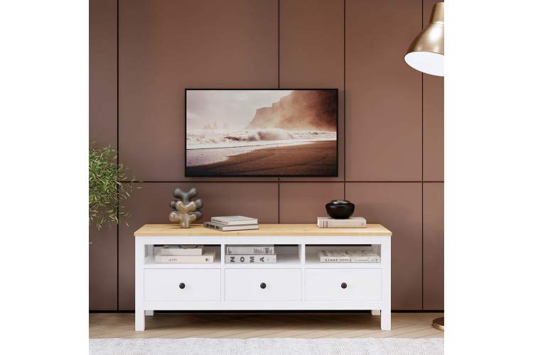 ТВ-тумба КЫМОР 148 Белый/Светло-коричневый-2