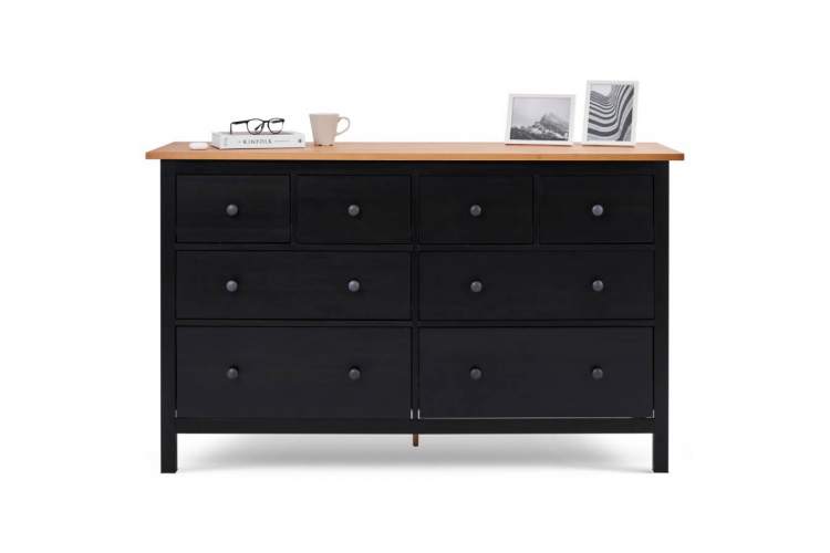 Комод КЫМОР 8 ящиков Черный/Светло-коричневый-1