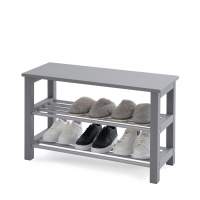 Полка для обуви с местом хранения МИЧА Серый