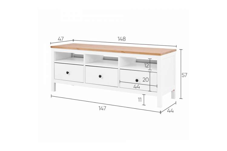 ТВ-тумба КЫМОР 148 Белый/Светло-коричневый-10