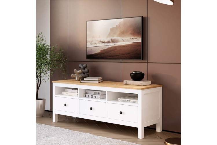 ТВ-тумба КЫМОР 148 Белый/Светло-коричневый-3
