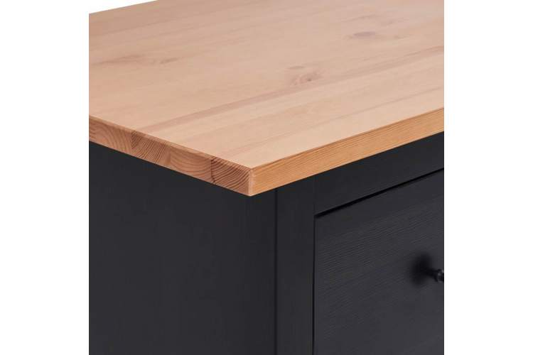 Комод КЫМОР 8 ящиков Черный/Светло-коричневый-8