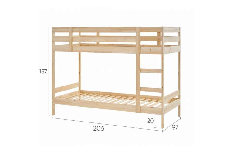 Двухъярусная кровать ИКЕА деревянная ОШ 90x200 Без отделки-13