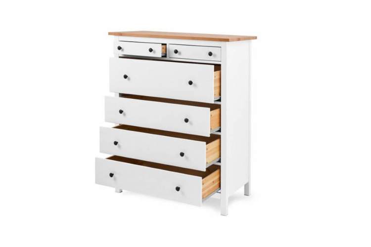 Комод КЫМОР 6 ящиков Белый/Светло-коричневый-4