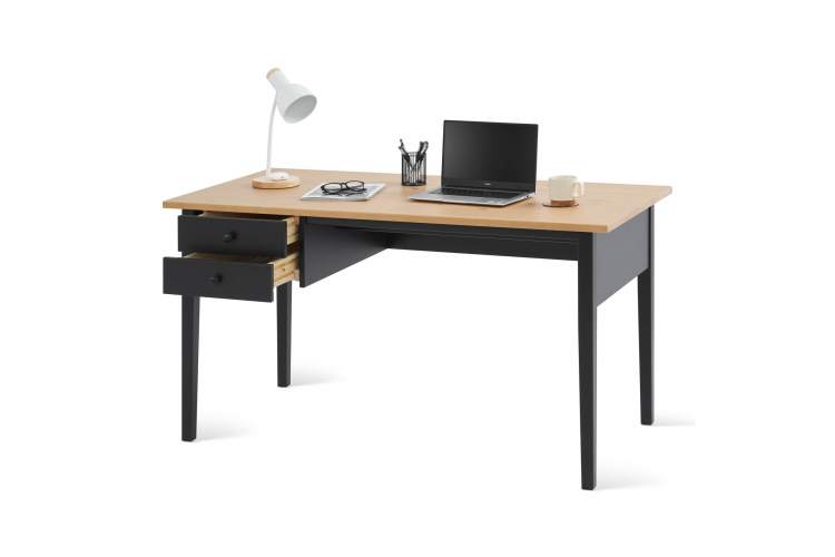 Письменный стол ВУХТЫМ 140x70 Черный/Светло-коричневый-5