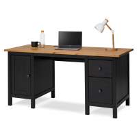 Письменный стол КЫМОР 155х65 Черный/Светло-коричневый