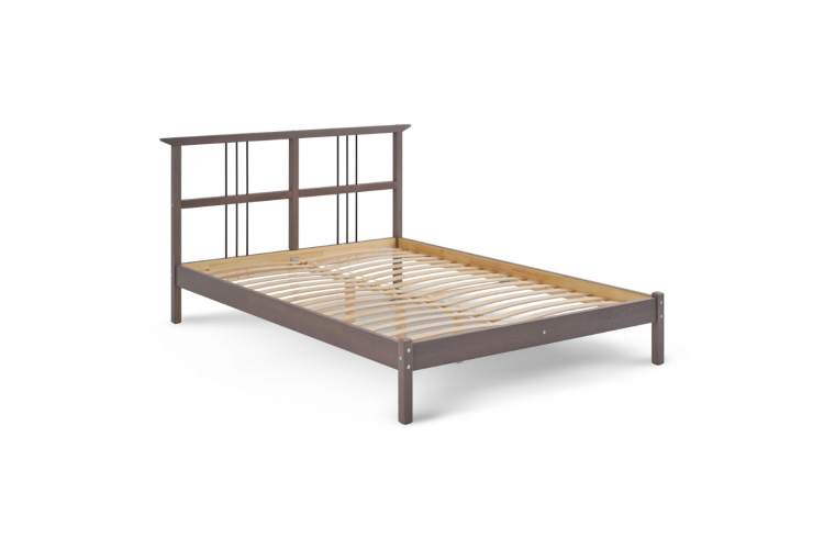 Кровать ВОЙВЫВ 140x200 Серо-коричневый-5