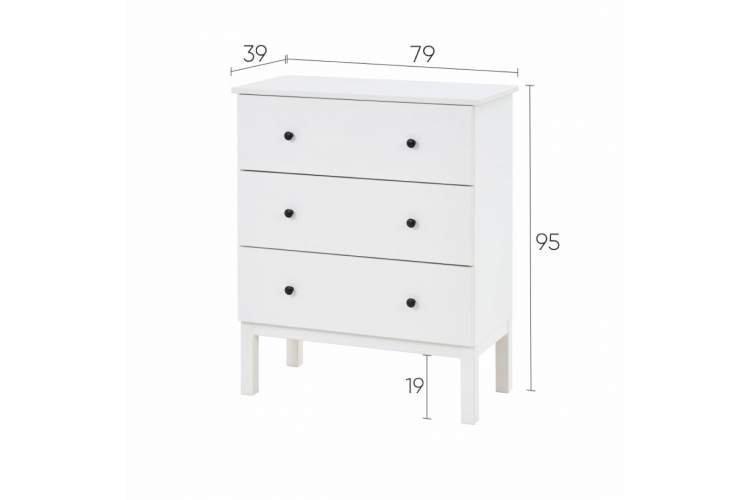 Комод ТИРАНА 3 ящика Белый-11