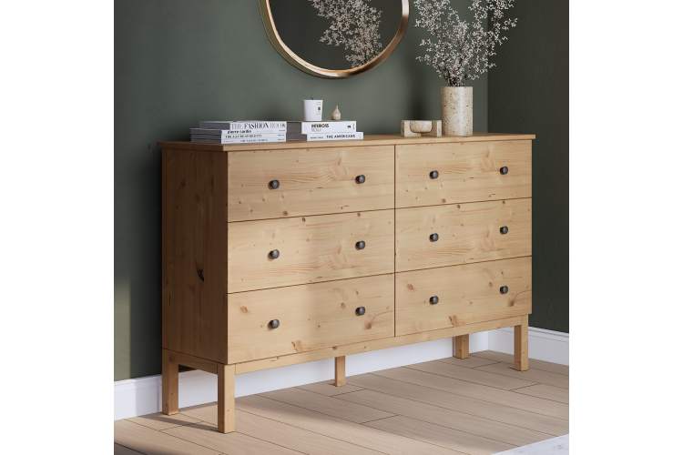 Комод ТИРАНА 6 ящиков Светло-коричневый-3