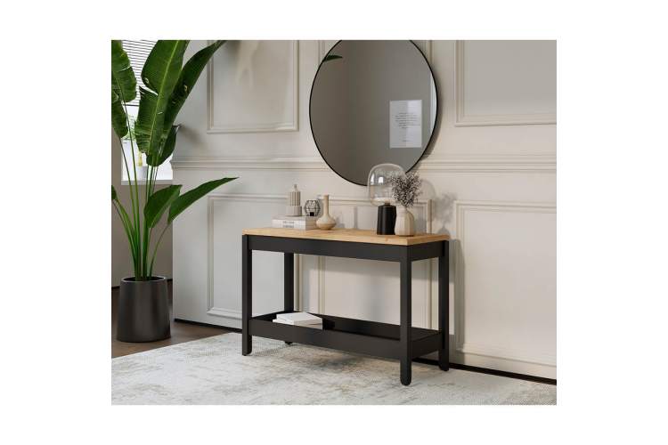 Консольный стол КОДЗУВ 100x35 Черный/Светло-коричневый-2