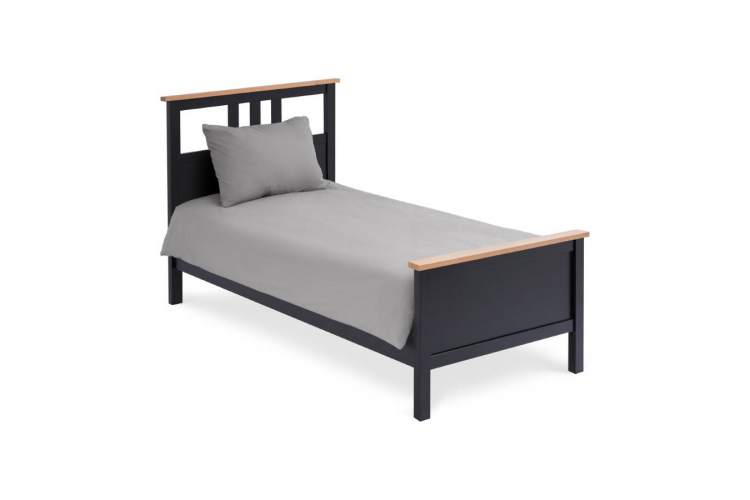 Кровать КЫМОР 90x200 Черный/Светло-коричневый