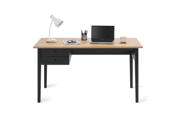 Письменный стол ВУХТЫМ 140x70 Черный/Светло-коричневый-1