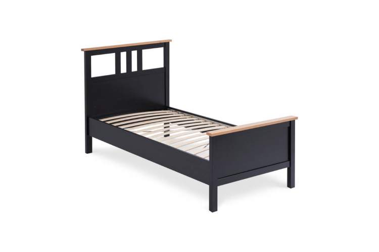 Кровать КЫМОР 90x200 Черный/Светло-коричневый-5