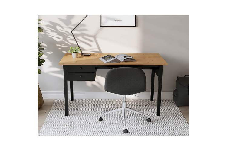 Письменный стол ВУХТЫМ 140x70 Черный/Светло-коричневый-3