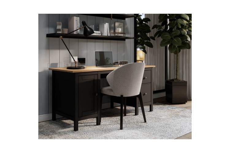 Письменный стол КЫМОР 155х65 Черный/Светло-коричневый-2