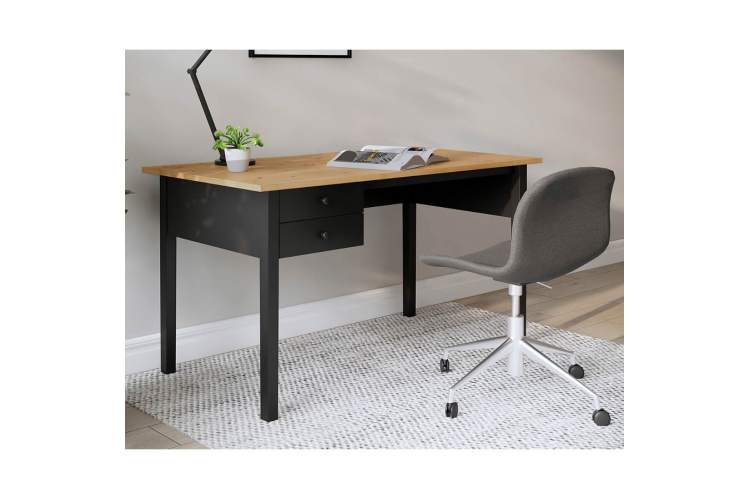 Письменный стол ВУХТЫМ 140x70 Черный/Светло-коричневый-2