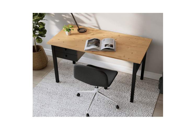 Письменный стол ВУХТЫМ 140x70 Черный/Светло-коричневый-4