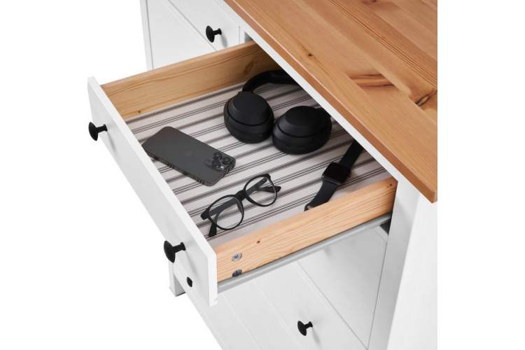 Комод КЫМОР 6 ящиков Белый/Светло-коричневый-5