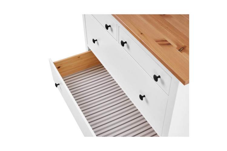 Комод КЫМОР 6 ящиков Белый/Светло-коричневый-7